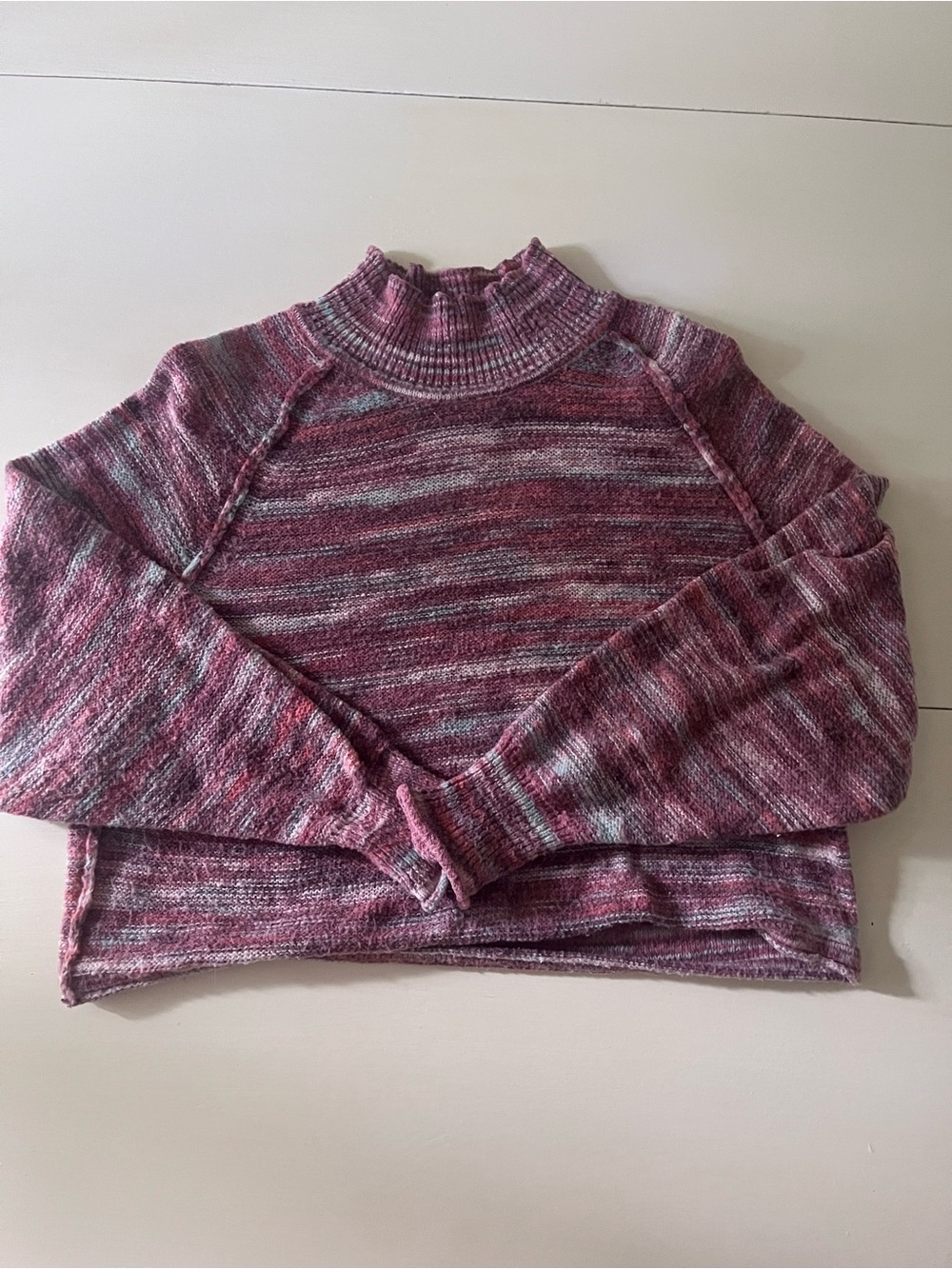 Altar'd State Marled Rose Mock Neck Sweater